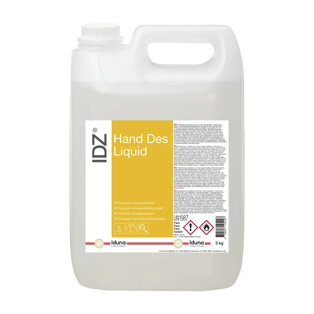 [10174] IDZ hånddesinfektion, flydende, 5000 ml, til påfyldning, alkoholbaseret, Iduna, (1 stk.)