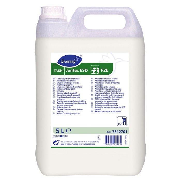 Gulvpolish, ESD-gulvbehandling, TASKI Jontec ESD F2k, 5L, (1 stk.)