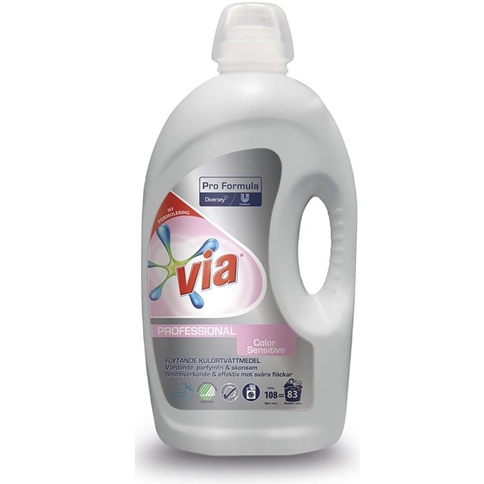 [30049] Flydende vaskemiddel t/farve, (sensitiv), Via Pro Formula Flydende Color Sensitive, 4.32L, (1 stk.)