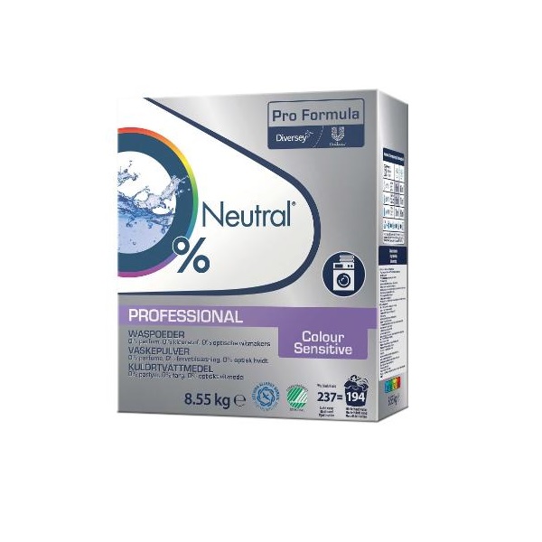 Vaskepulver t/farve, (sensitiv), Neutral Pro Formula Color Sensitive, 8.55kg, (1 stk.)