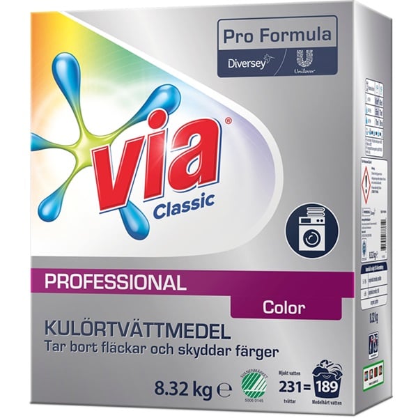 [30059] Vaskepulver t/farve, Via Pro Formula Color S, 8.32kg, (1 stk.)