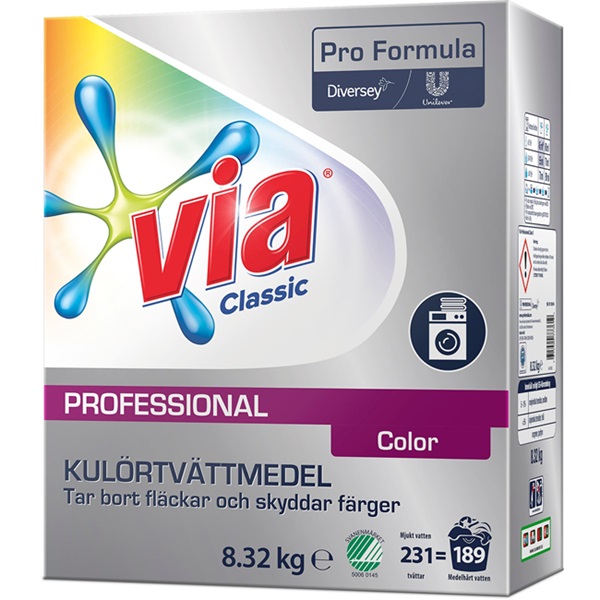 Vaskepulver t/farve, Via Pro Formula Color S, 8.32kg, (1 stk.)