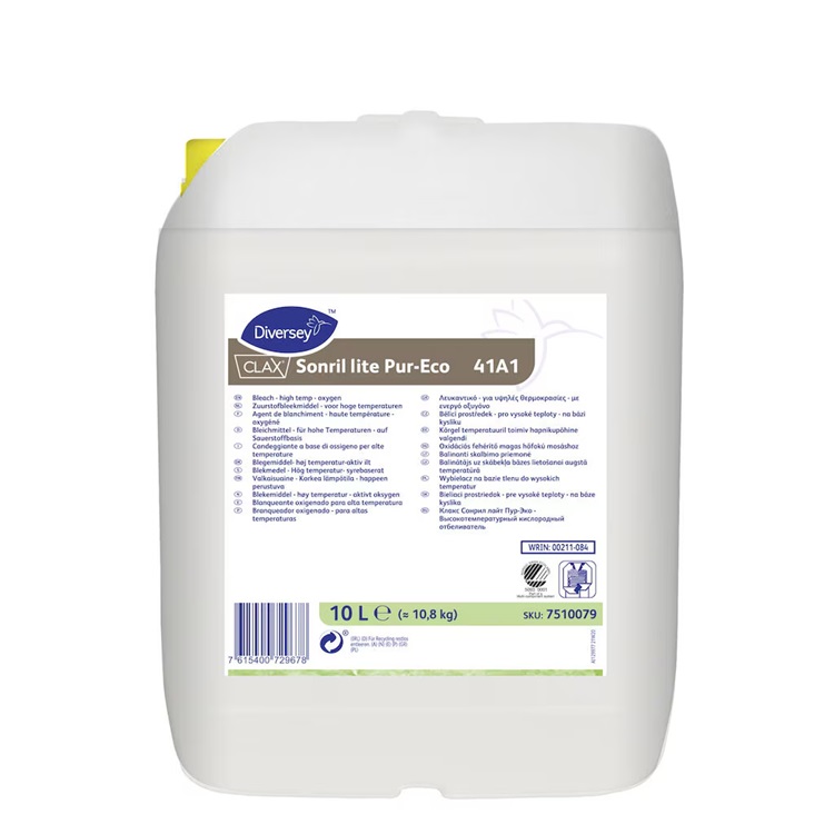 [30073] Flydende blegemiddel til vask, Diversey Clax Sonril lite Pur-Eco 41A1, 10L, (1 stk.)