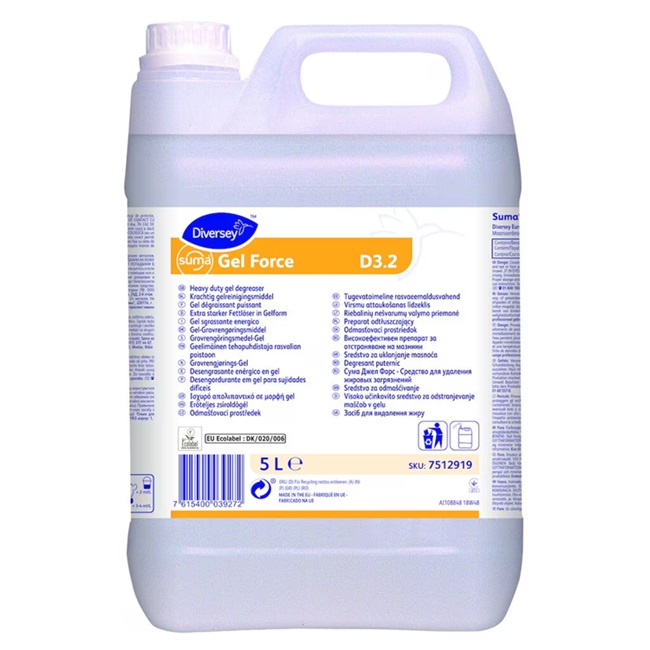 Ovn- og grillrens, gel, Suma Gel Force D3.2, 5L, (1 stk.)