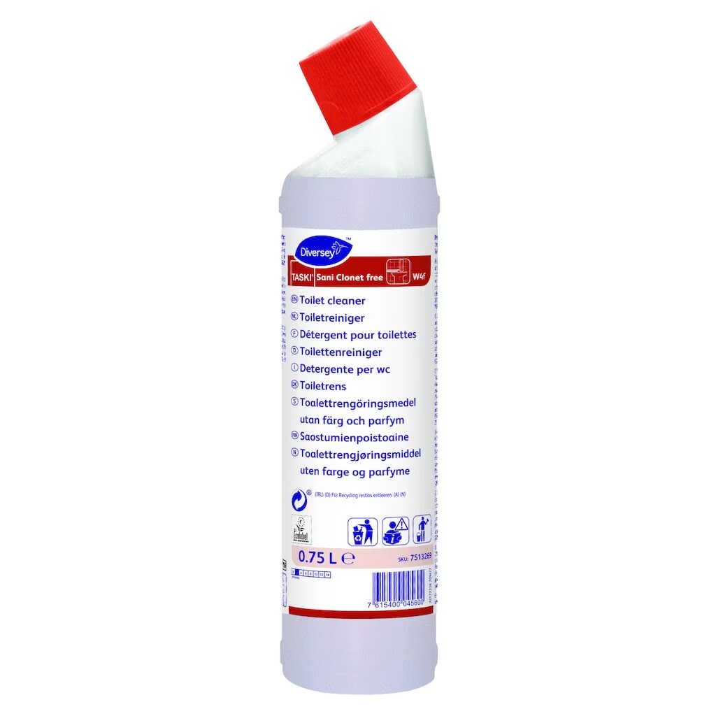 [30090] Toiletrens (parfumefri), Diversey TASKI Sani Clonet free W4f, 750ml, (1 stk.)