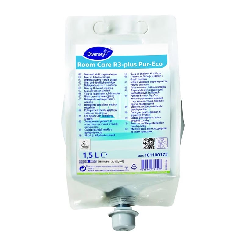 [30098] Universalrengøringsmiddel & glasrens, Diversey Room Care R3-plus Pur-Eco, 1.5L, (1 stk.)