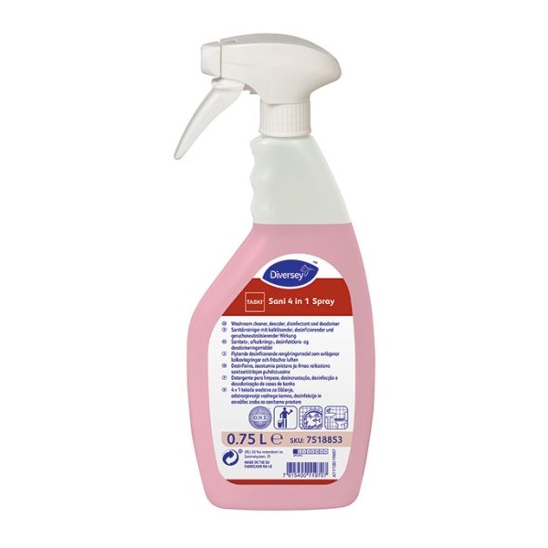 [30109] Sanitetsrens og desinfektion, Diversey TASKI Sani 4 in 1 Plus Spray, 750ml, (1 stk.)