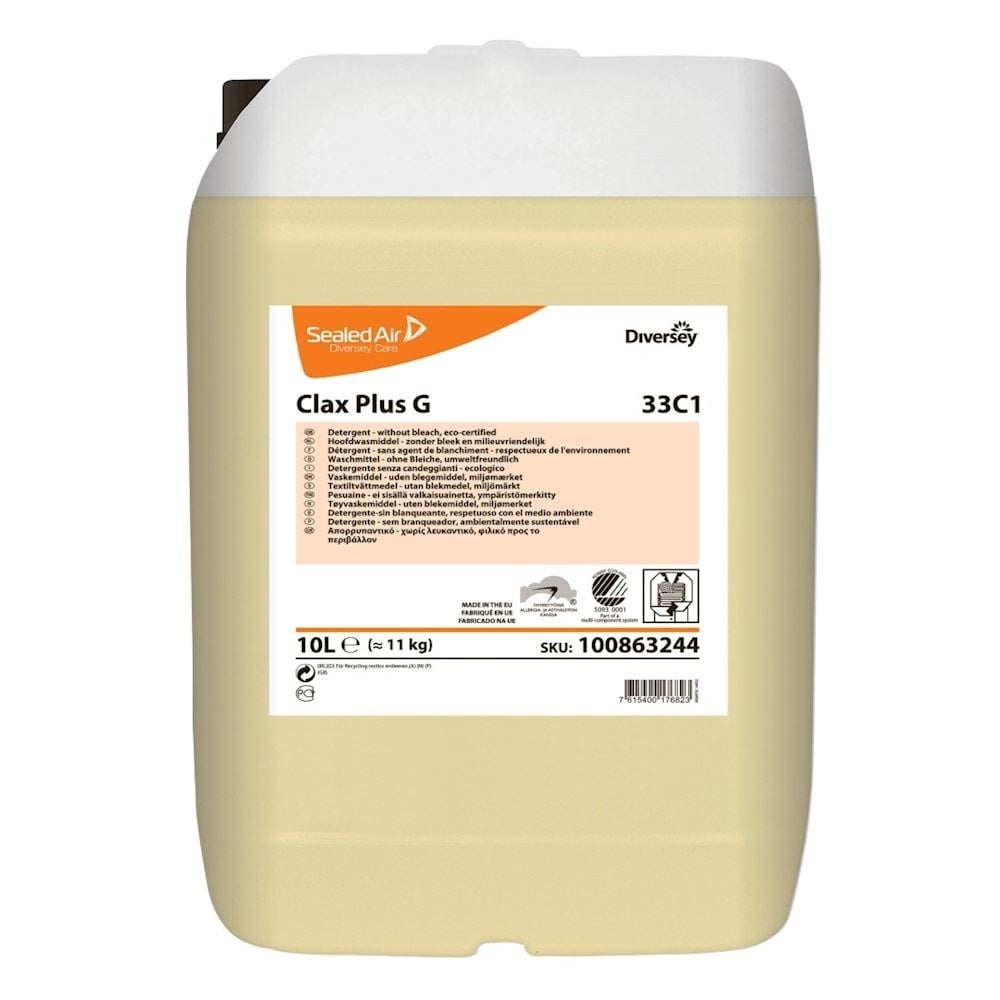 [30114] Flydende vaskemiddel, uden parfume, Diversey Clax Plus G 33C1, 10L, (1 stk.)