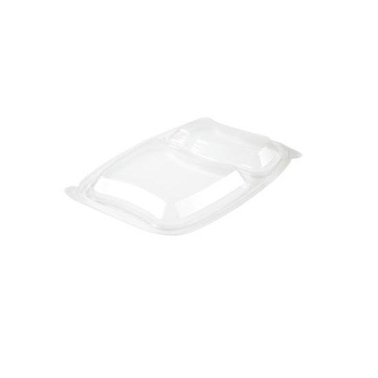 Låg, bistro, 2-rum, 25,4x17,4x2,3cm, PP, klar, (300 stk.)