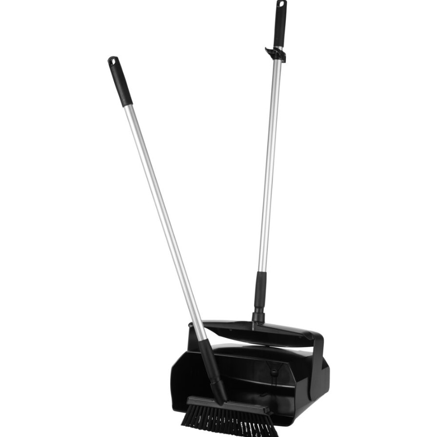 Fejebakkesæt, lukket med kost, 350 mm, Medium, Sort, Vikan 56659, (1 stk.)