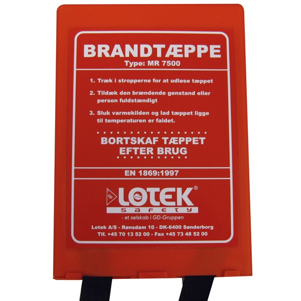 Brandtæppe, 180x120 cm, max 550 grader, (1 stk.)