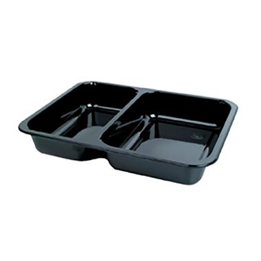 Bakke, Menu, CPET, sort, 2-rums, 225x175x35mm, Duni, (250 stk.)