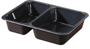 Bakke, Menu, CPET, sort, 2-rums, 225x175x43mm, Duni, (300 stk.)