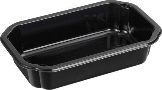 Bakke, lille, CPET, sort, 1-rums, 160x103x35mm, Duni, (750 stk.)