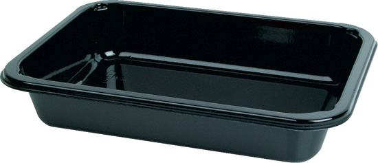 Bakke, lille, CPET, sort, 1-rums, 187x137x34mm, Duni, (520 stk.)