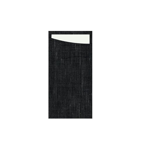[30358] Bestiklomme, Serviet, Sacchetto, Dunisoft, 230x115mm sort, Duni, (240 stk.)
