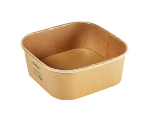 Boks, "Brick", stor, pap/PLA, brun, 1200ml, Duni, (160 stk.)