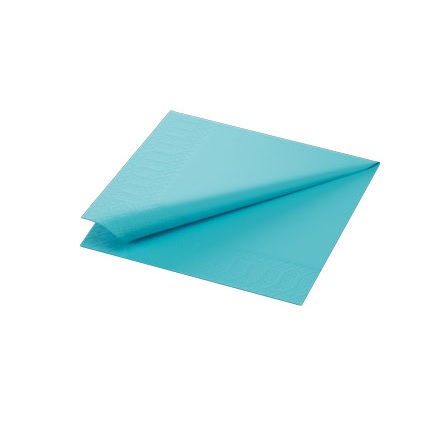 [30431] Frokostserviet, Duni, 3-lags, 1/4 fold, 33x33cm, mintblå, papir, Duni, (1000 stk.)