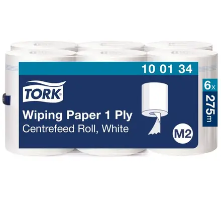 Aftørringspapir, 1-lags, hvid, 275m, Tork Advanced M2, 100134, (6 Stk.)