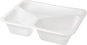 Bakke, Cater-serien, bio, hvid, 3-rums, 227x178x50mm, Duni, (216 stk.)