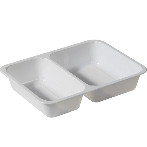 Bakke, Menu, CPET, hvid, 2-rums, 225x175x43mm, Duni, (300 stk.)