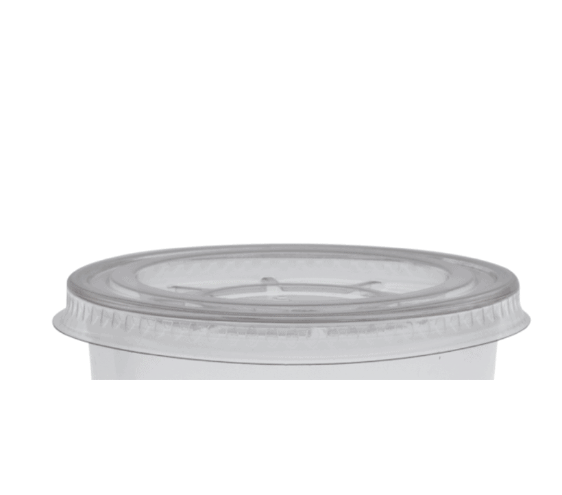 Fladt låg til Plastikkrus, med kryds Ø9,5cm, RPET, (800 stk.)