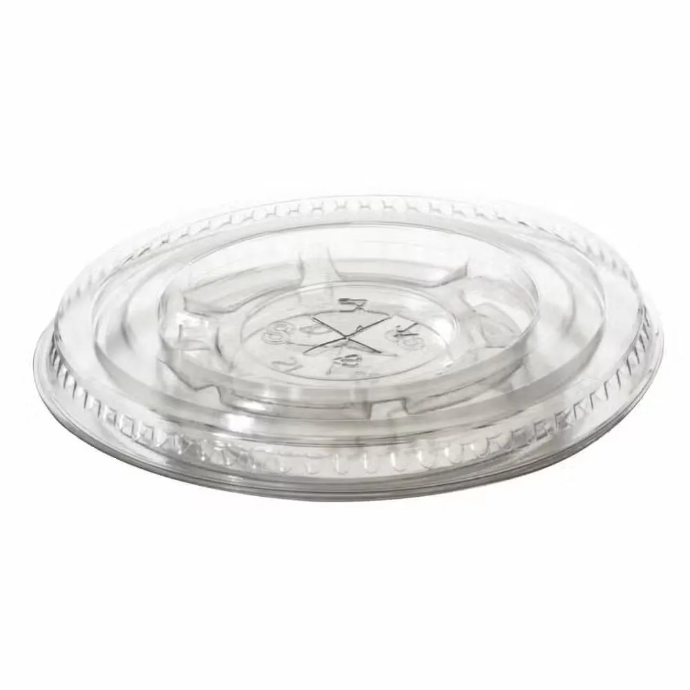 [10168] Fladt låg til plastikkrus, med kryds Ø9,5cm, RPET, (800 stk.)