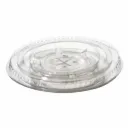 Fladt låg til plastikkrus, med kryds Ø9,5cm, RPET, (800 stk.)