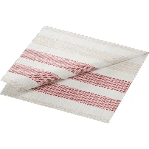 Middagsserviet, 3-lags, 40x40cm, Rigato bordeaux, Duni, (1000 stk.)
