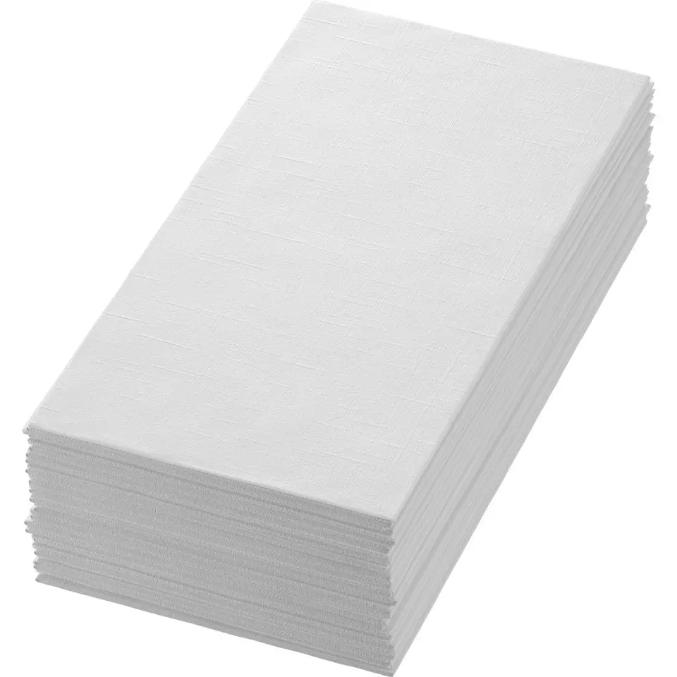 [30611] Middagsserviet, Dunilin, 1/8 fold, 48x48cm, hvid, Duni, (216 stk.)
