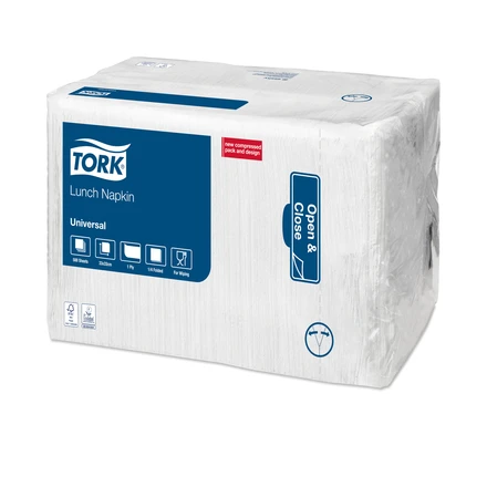 Frokostserviet, hvid, 1-lag, 33x33cm, universal, 509300, Tork, (4000 Stk.)