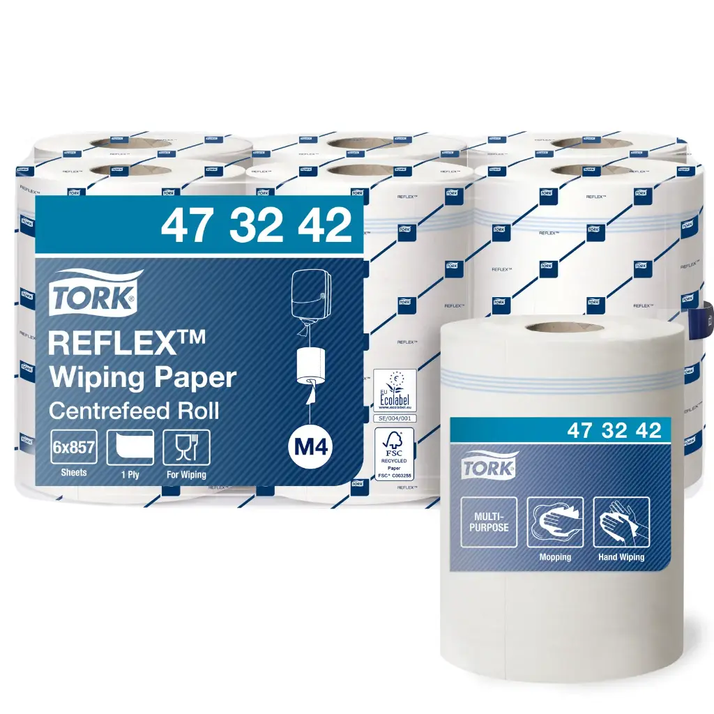 [30644] Håndklæderulle, 300m, Reflex, hvid, Advanced, M4, 473242, Tork, (6 Stk.)