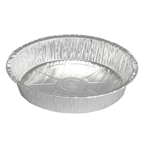 [11125] Rund aluform, 1300 ml, 23x23x4,8cm, Ø23cm, sølv, aluminium, (300 stk.)