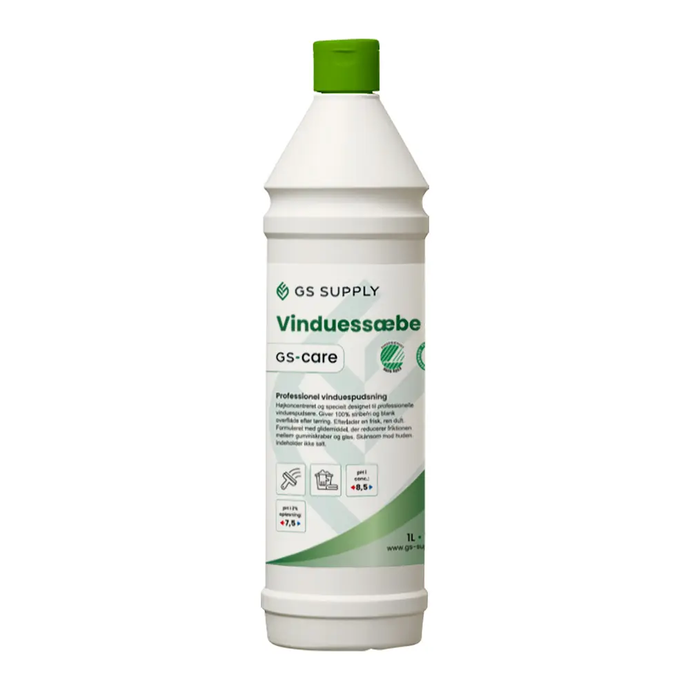 [11120] Vinduessæbe, GS-Care, Svanemærket, uden farve og parfume, 1L, (1 stk.)