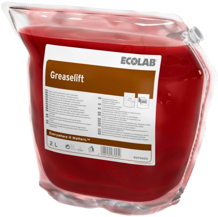 Ovn- og grillrengøring, Ecolab Greaselift RTU, 2 l, med farve og parfume, (1 stk.)