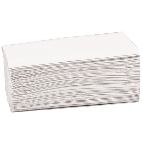 [10157] Håndklædeark, 2-lags, V-fold, 23x24cm, 11,5, hvid, 100% genbrugspapir, Satino, (4.000 stk.)