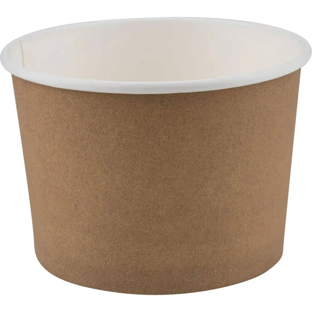 [10055] Isbæger, 250ml/8oz, brun, pap/PE, (1000 stk.)