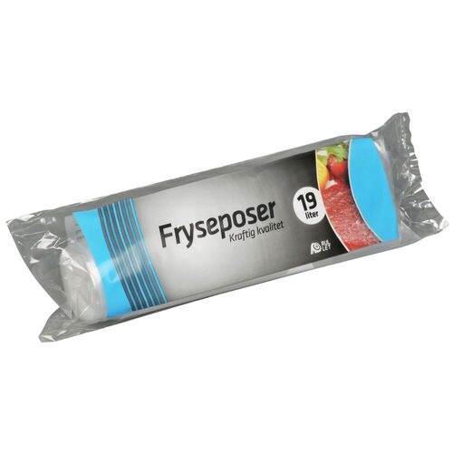 Frysepose, 19 l, klar, LDPE/virgin, 35x60cm, 8 stk pr rulle, (35 ruller.)