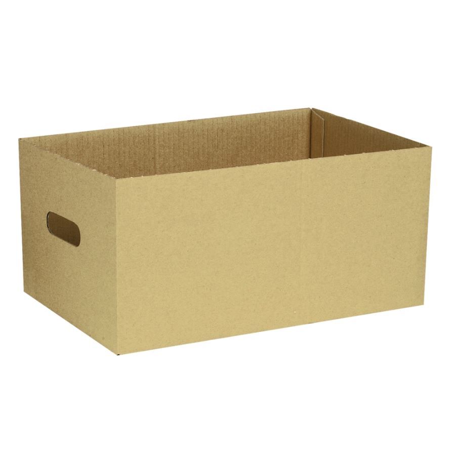 Transportkasse, 38x24,5x18cm, brun, pap, 1-rums, lille, med håndtag, (20 stk.)