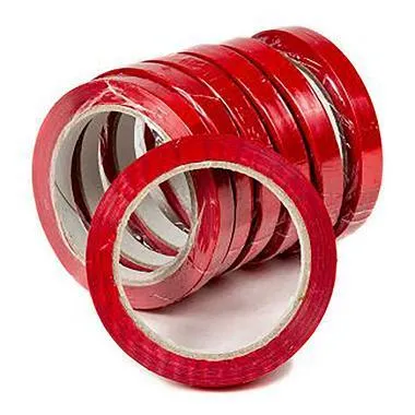 Poselukker tape, 0,9cm x 66m, rød, (1 rulle)