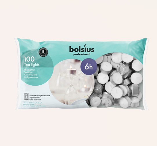 [32093] Fyrfadslys, Bolsius, Ø3,8cm, hvid, 6 timer, 100%, paraffin, (600 stk.)