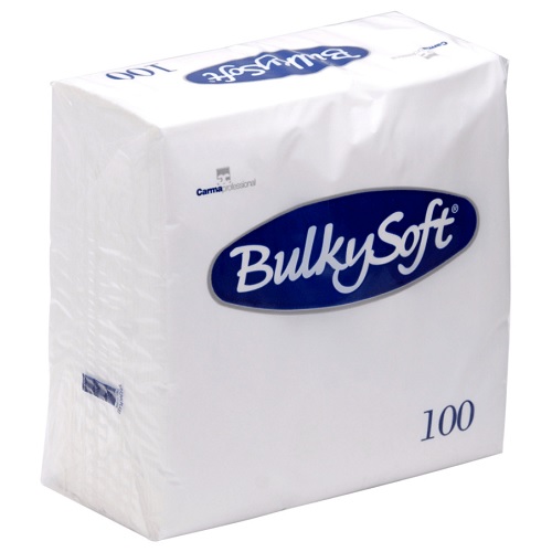 Frokostserviet, 2-lags, 1/4 fold, 33x33cm, hvid, nyfiber, (2400 stk.)