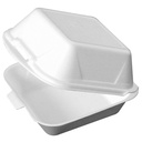 Burgerboks, 15,5x15,5cm, hvid, XPS, med hængslet låg, stor, (500 stk.)