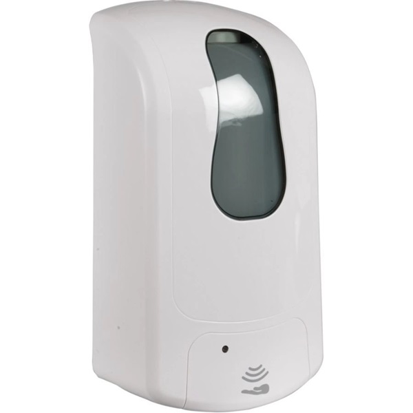 Sæbe- & spritdispenser m/ sensor, 1000 ml, hvid, flydende & gel samt cremesæbe, (1 stk.)