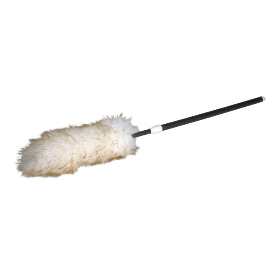 Afstøver med teleskopskaft, hvid, PP/uld, 75-110 cm, (1 stk.)