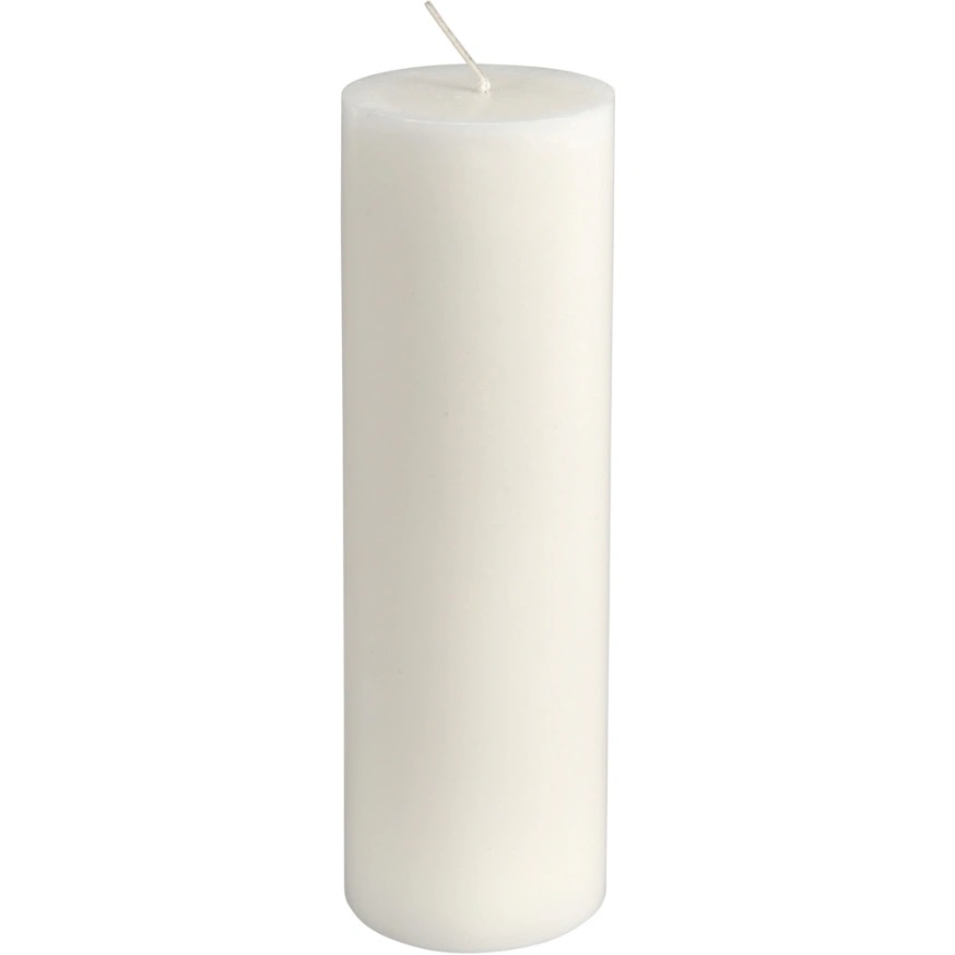 [32164] Bloklys, 20cm, Ø6cm, hvid, 60 timer, stearin, 100 % stearin, (12 stk.)