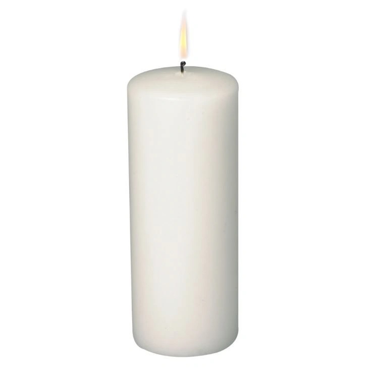 [32184] Bloklys, 18cm, Ø7cm, hvid, 80 timer, paraffin, (12 stk.)