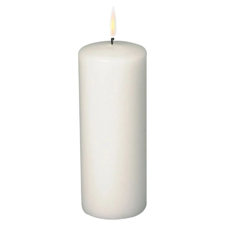 [32184] Bloklys, 18cm, Ø7cm, hvid, 80 timer, paraffin, (12 stk.)