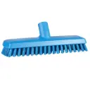 Gulvskrubbe med vandgennemløb, blå, 27 cm, meget stive børstehår, Vikan 70413, (1 stk.)