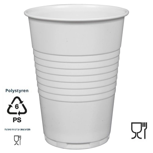 [32217] Automatbæger, 9cm, Ø7cm, 180 ml, 210 ml, hvid, PS, (3000 stk.)
